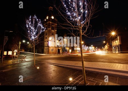 Lockerbie Weihnachtsbeleuchtung Stadtzentrum am frühen Abend Stockfoto