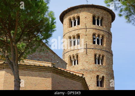 Detail der Bizanthine Basilika Saint Apollinare in Classe in der Provinz Ravenna, Emilia-Romagna, Italien. Stockfoto