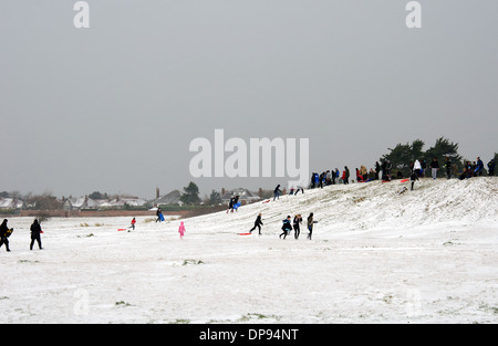 Snowy, Hill, Spiel, spielen, Schneeball, Stockfoto