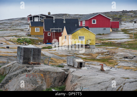 Bunte Häuser in Rodebay (Oqatsut), Westgrönland Stockfoto