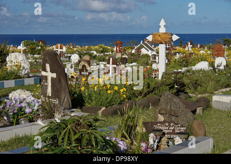 Stadtfriedhof, Hanga Roa, Osterinsel, Chile Stockfoto
