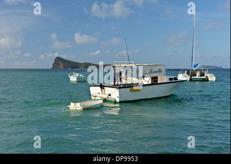 Coin De Mire Insel am Cap Malheureux, Mauritius gesehen. Stockfoto