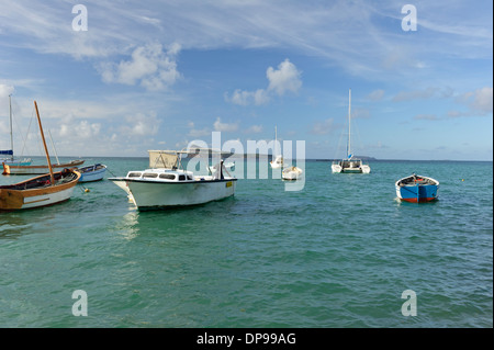 Coin De Mire Insel am Cap Malheureux, Mauritius gesehen. Stockfoto