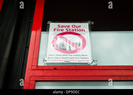 Southwark Feuerwache schließt in London nach 136 Jahren des öffentlichen Dienstes Stockfoto