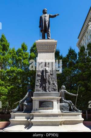 Statue von Brigham Young auf Osten Süden Temple Street, Salt Lake City, Utah, USA Stockfoto