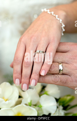 Hochzeit, paar, Union, Ringe, Hände, Tradition, Ehe Stockfoto