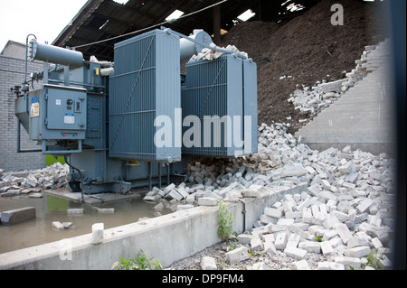 Gebäude Wand Giebel Ende strukturellen Kollaps Stockfoto