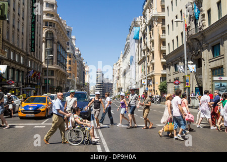 Gran Via, Madrid, Spanien Stockfoto