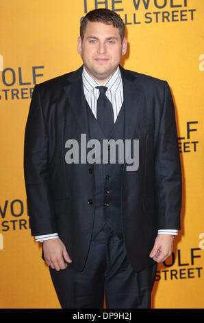 London, UK, 9. Januar 2014 Jonah Hill kommt bei der UK-Premiere von The Wolf of Wall Street bei The Odeon Leicester Square, London Foto: MRP Credit: MRP/Alamy Live News Stockfoto