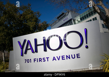 Der Hauptsitz von Yahoo in Sunnyvale, Kalifornien. Stockfoto