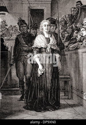 Marie-Antoinette verlassen das Revolutionstribunal - British Gravur XIX th Jahrhundert Stockfoto