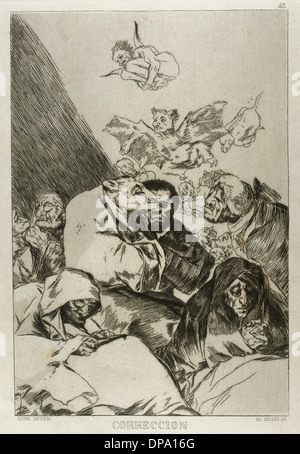 Goya (1746-1828). Spanischer Maler und Grafiker. Los Caprichos. Correccion (Korrektur). Nummer 46. Stockfoto