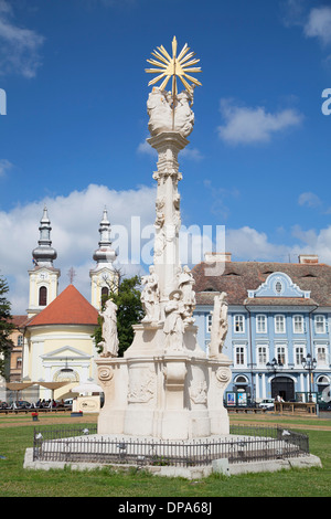 Dreifaltigkeitssäule in Piata Unirii, Timisoara, Banat, Rumänien Stockfoto