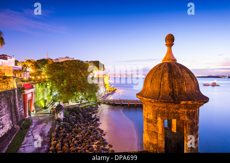 San Juan, Puerto Rico Küste am Paseo De La Princesa. Stockfoto
