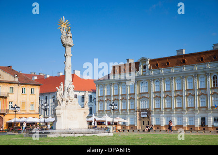 Dreifaltigkeitssäule in Piata Unirii, Timisoara, Banat, Rumänien Stockfoto