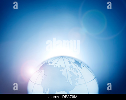 Glas globe repräsentieren Nordamerika, Kanada, Alaska und Grönland Stockfoto