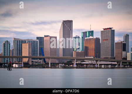 Skyline von Miami, Florida, USA. Stockfoto