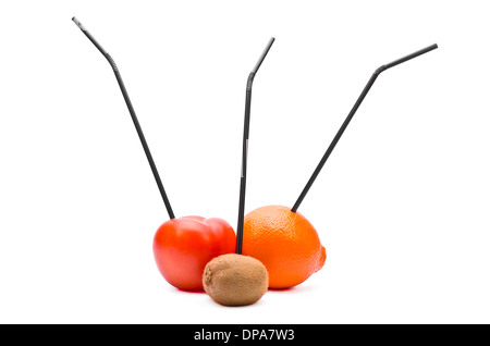 Mischung aus Obst, Saft-Sorten darstellt Stockfoto