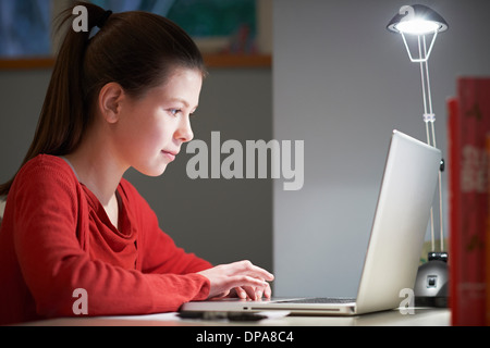 Mädchen mit Laptop-computer Stockfoto