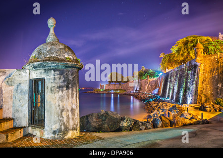 San Juan, Puerto Rico Küste am Paseo De La Princesa. Stockfoto