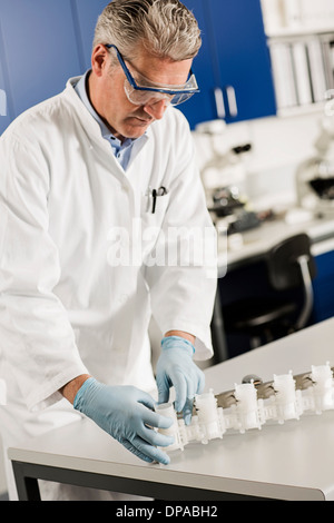 Wissenschaftler arbeiten im Labor Stockfoto