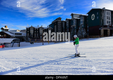 Skifahren auf den Pisten von Park City Mountain Resort in Utah. Stockfoto