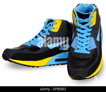 Jugend Sport-Schuhe, die isoliert auf weißem Hintergrund Stockfoto
