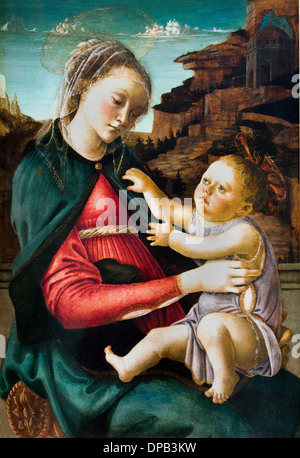 Die Jungfrau und das Kind 1465-1470 Sandro Botticelli (Alessandro di Mariano di Vanni Filipep) Italien italienische 1445-1510 Stockfoto