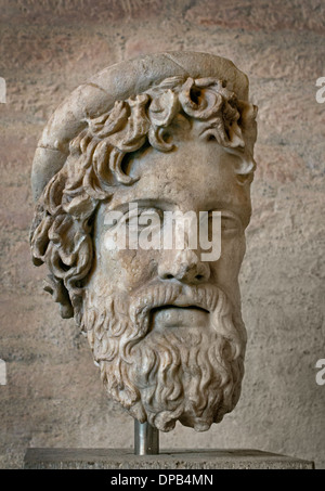 Kopf des Asklepios (Gott der Medizin Heilung, Verjüngung und Ärzte) kopieren nach einer Statue von 420-410 v. Chr. Griechisch Griechenland Stockfoto