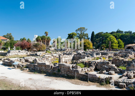 Ruinen der antiken Stadt Kos auf der griechischen Insel Kos. Stockfoto