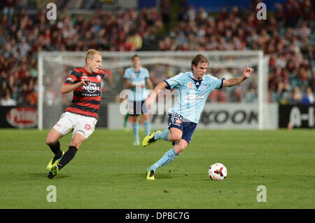 Sydney, Australien. 11. Januar 2014. in Aktion während der Hyundai A-League-Spiel zwischen Western Sydney Wanderers FC und Sydney FC aus dem Pirtek Stadion, Parramatta. Bildnachweis: Aktion Plus Sport/Alamy Live-Nachrichten Stockfoto