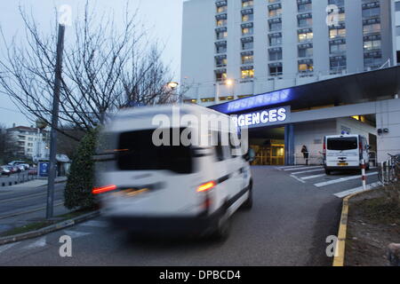 Grenoble, Frankreich. 9. Januar 2014. Grenoble Krankenhaus wo Michael Schumacher im Krankenhaus ist nach einem Sturz beim Skifahren, CHU Grenoble, Frankreich. Bildnachweis: Thibaut/Alamy Live-Nachrichten Stockfoto