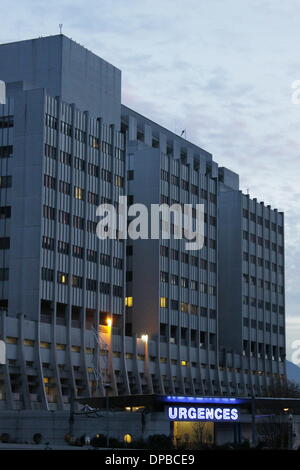 Grenoble, Frankreich. 9. Januar 2014. Grenoble Krankenhaus wo Michael Schumacher im Krankenhaus ist nach einem Sturz beim Skifahren, CHU Grenoble, Frankreich. Bildnachweis: Thibaut/Alamy Live-Nachrichten Stockfoto