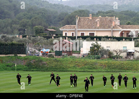 La Manga, Spanien. 11. Januar 2014. Einen Überblick über das Trainingsgelände von Borussia Dortmund in La Manga, Spanien, 11. Januar 2014. Der deutsche Bundesliga-Verein hält einen Trainingslager zur Vorbereitung der zweiten Hälfte der Saison. Foto: Kevin Kurek/Dpa/Alamy Live News Stockfoto