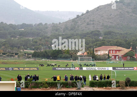 La Manga, Spanien. 11. Januar 2014. Einen Überblick über das Trainingsgelände von Borussia Dortmund in La Manga, Spanien, 11. Januar 2014. Der deutsche Bundesliga-Verein hält einen Trainingslager zur Vorbereitung der zweiten Hälfte der Saison. Foto: Kevin Kurek/Dpa/Alamy Live News Stockfoto