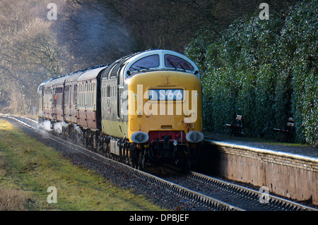 Erbe-Diesel-Motor zieht Passagierservice an East Lancashire Railway Stockfoto