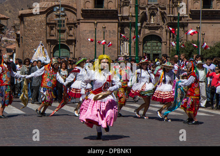 Parade am Nationalfeiertag in Cusco, Peru Stockfoto