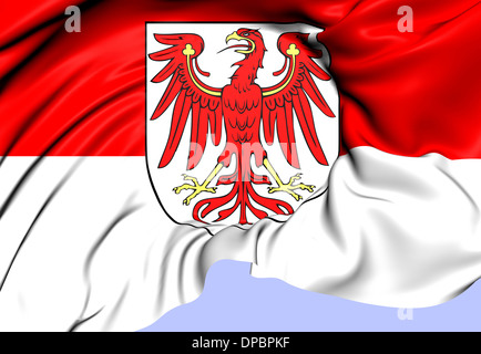 Flagge von Brandenburg, Deutschland. Hautnah. Stockfoto