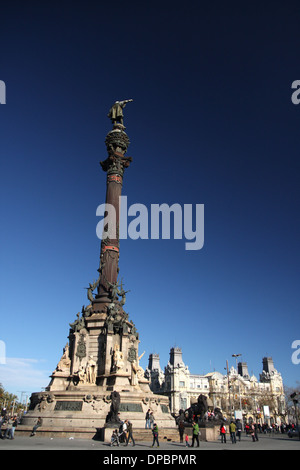 Kolumbus-Säule in Barcelona Stockfoto