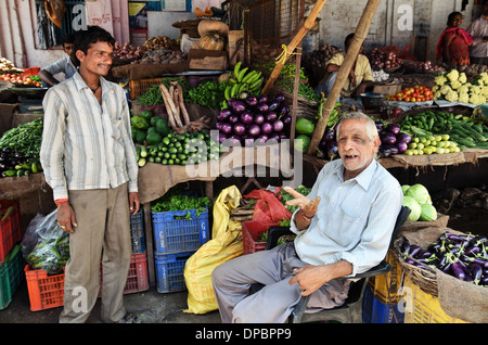 Markt greengrocery, Haridwar, Indien Stockfoto