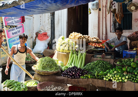 Markt greengrocery, Haridwar, Indien Stockfoto