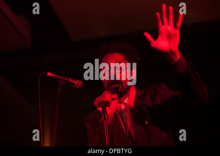 Nástio Mücke, afrikanische Musiker bei Vodafone Mexefest Festival, Lissabon, Portugal. Stockfoto