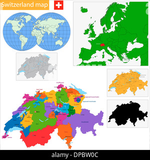 Schweiz-Karte Stockfoto