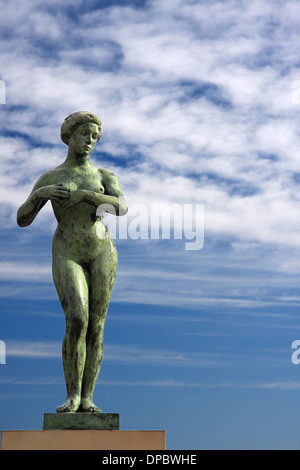 Montjuïc Hügel, Statue der Aphrodite in Barcelona Stockfoto