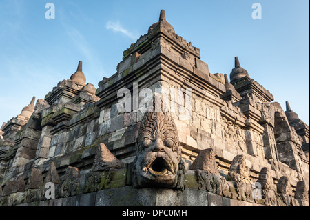 Details zu den buddhistischen Tempel von Borobudur, Java, Indonesien. Stockfoto