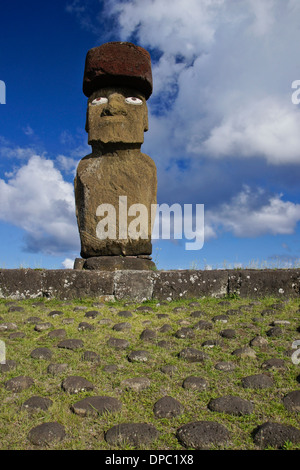 Ahu Ko Te Riku Moai Tahai zeremonielle Complex, Osterinsel, Chile Stockfoto