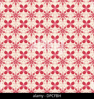 Frühling-Blumenmuster in den Farben Beige und rot. Nahtlose Hintergrund. Stockfoto