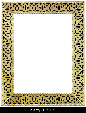 Goldene Spiegelrahmen mit Schneidepfad isoliert Stockfoto