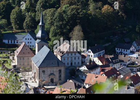 Alte Stadt Zentrum von Bad Berneck, Bayern (Franken), Dreifaltigkeitskirche Stockfoto