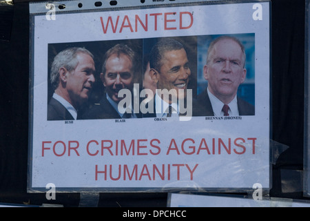 Protest des zwölften Jahrestags der Eröffnung des extralegale Gefangenenlager in Guantánamo Bay Stockfoto